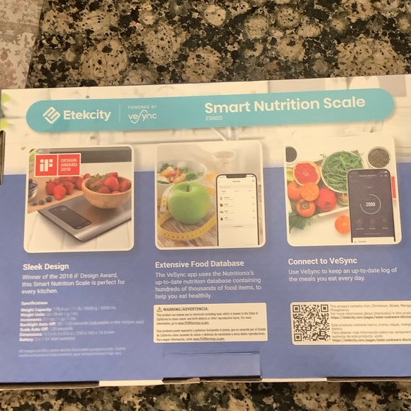 Etekcity Smart Nutrition Scale - Silver - Picture 4 of 4